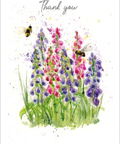 Foxgloves and Bees Thank You - Case of 5 - B033