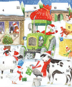 christmas on the farm advent card case of 5 adc006