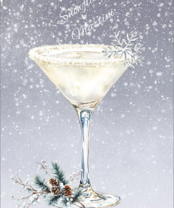 snowflake martini notelets
